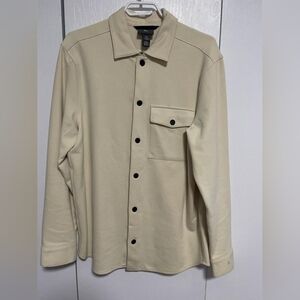 Men's cream long sleeve button-up size M